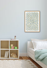 Load image into Gallery viewer, Mini Spots Abstract Print - Cream & Blue