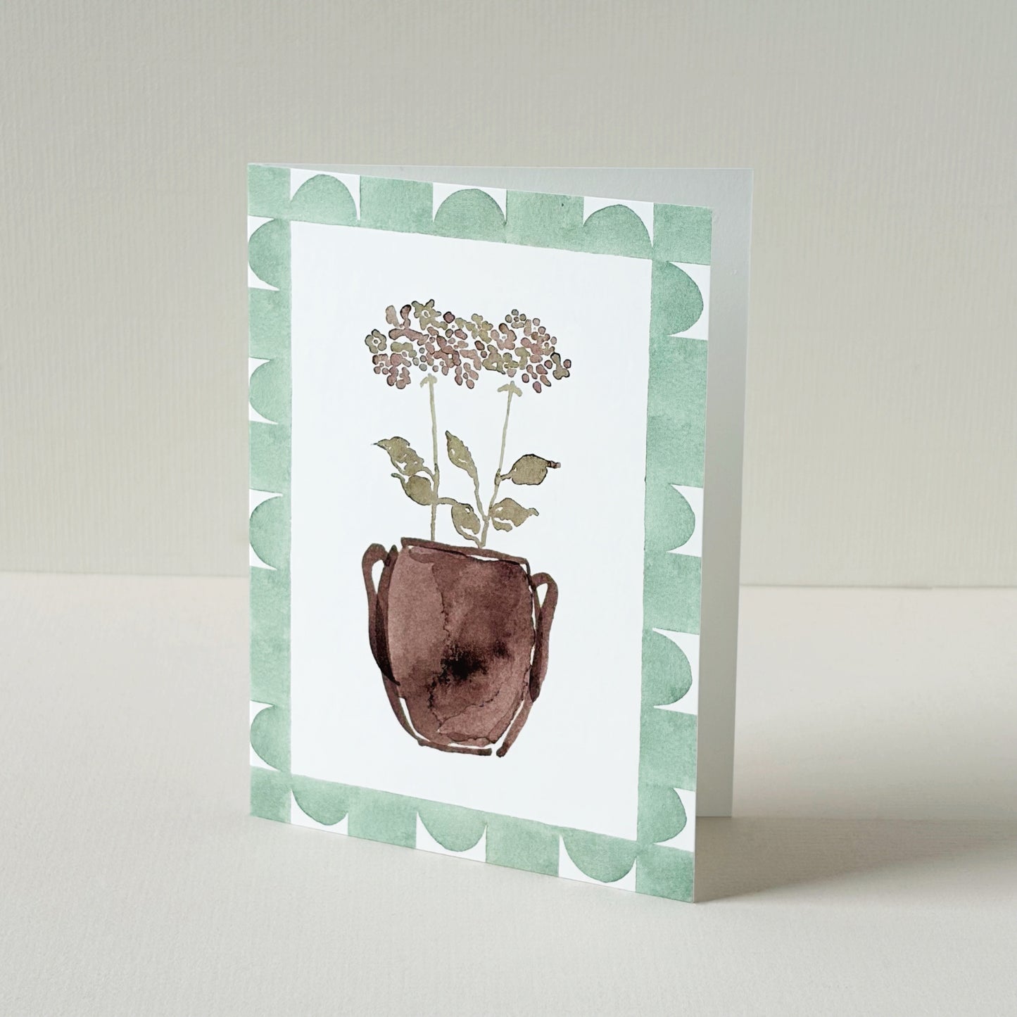 Hydrangea Stems In Vase Mini Card