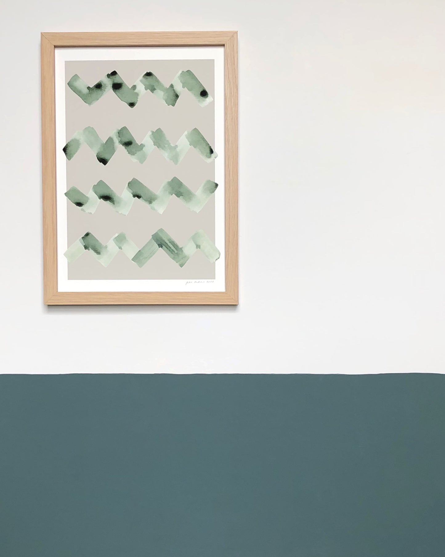 Wave Abstract Print - Taupe