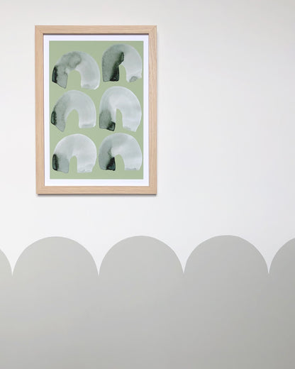 Arches Abstract Print - Green