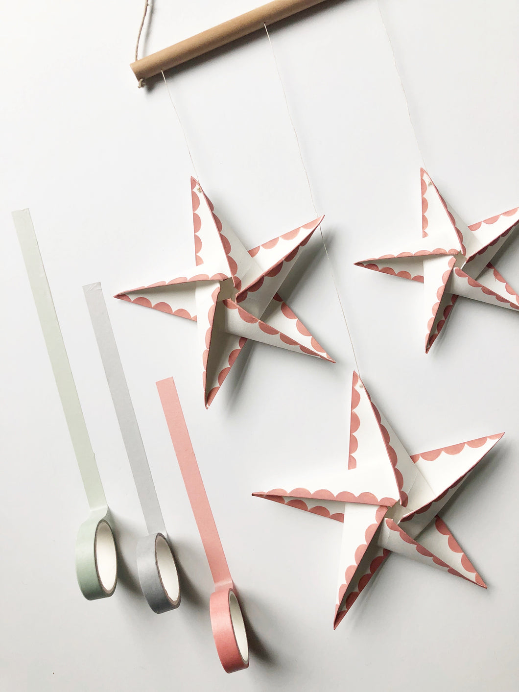 Wall Hanging - Triple Star In Blush Rose