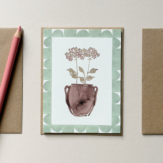 Hydrangea Stems In Vase Mini Card