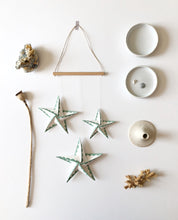 Load image into Gallery viewer, Wall Hanging - Triple Star In Sea Foam Green
