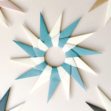 Load image into Gallery viewer, Lagoon and Vanilla Starburst Paper Decorative Wreath
