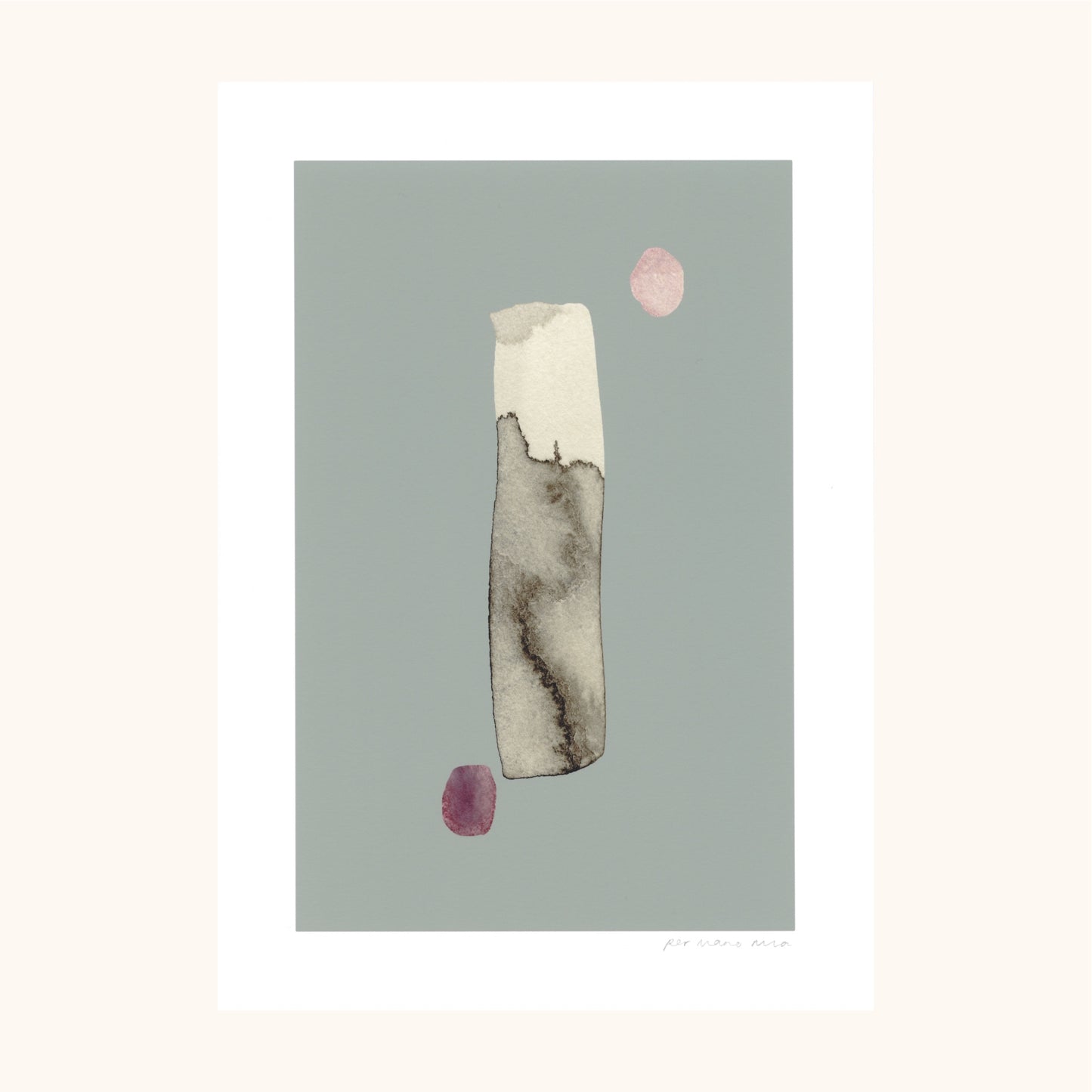 Dot Dash Abstract Print - Duck Egg