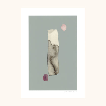 Dot Dash Abstract Print - Duck Egg