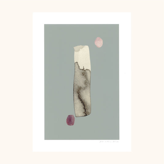 Dot Dash Abstract Print - Duck Egg