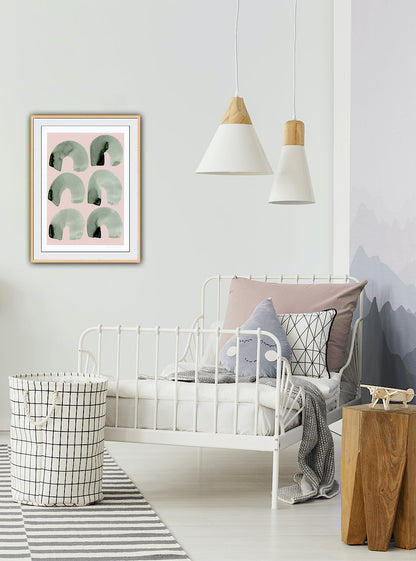 Arches Abstract Print - Pink