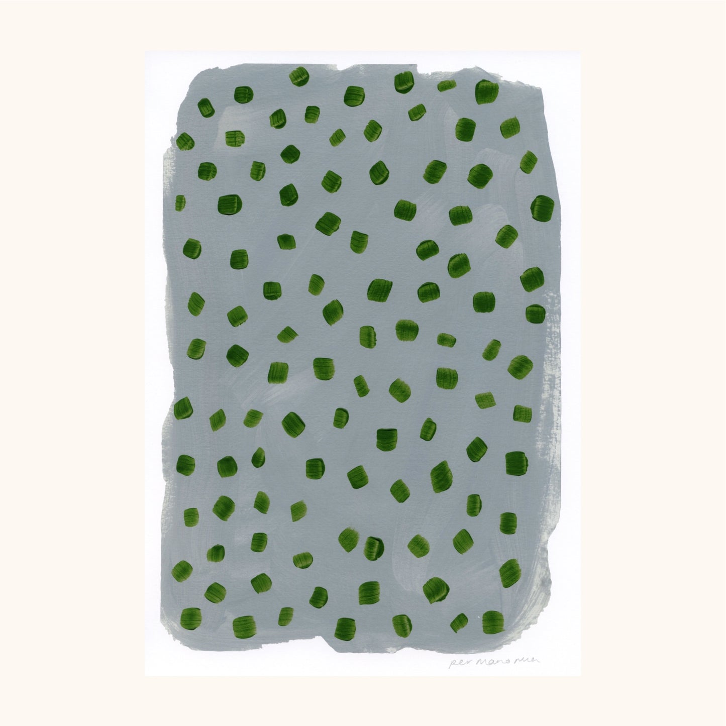 Mini Spots Abstract Print - Blue & Green