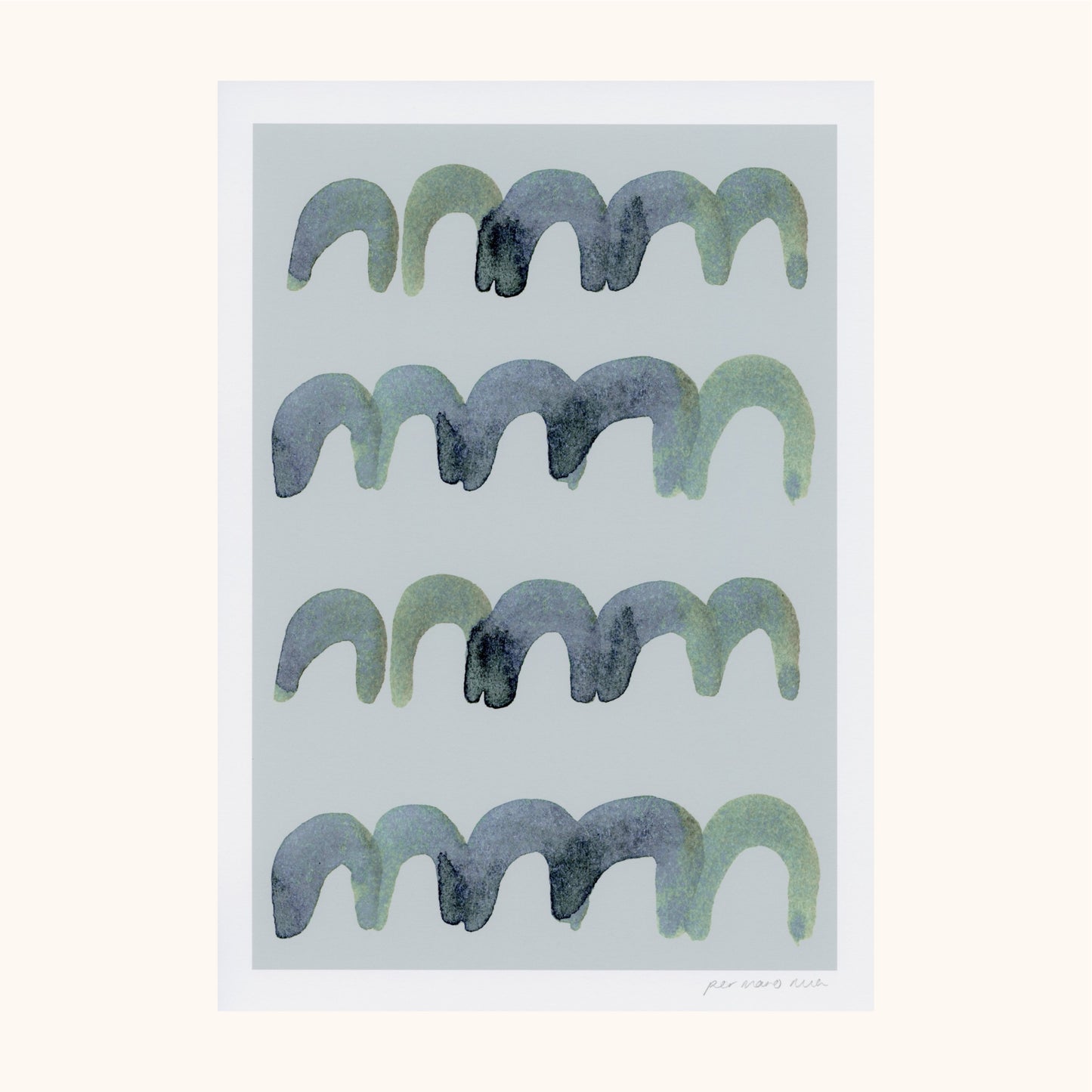 Mini Arches Abstract Print - Teal