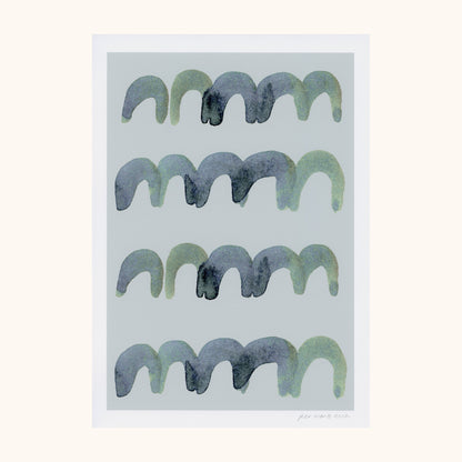 Mini Arches Abstract Print - Teal