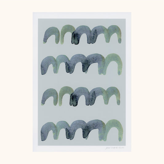 Mini Arches Abstract Print - Teal