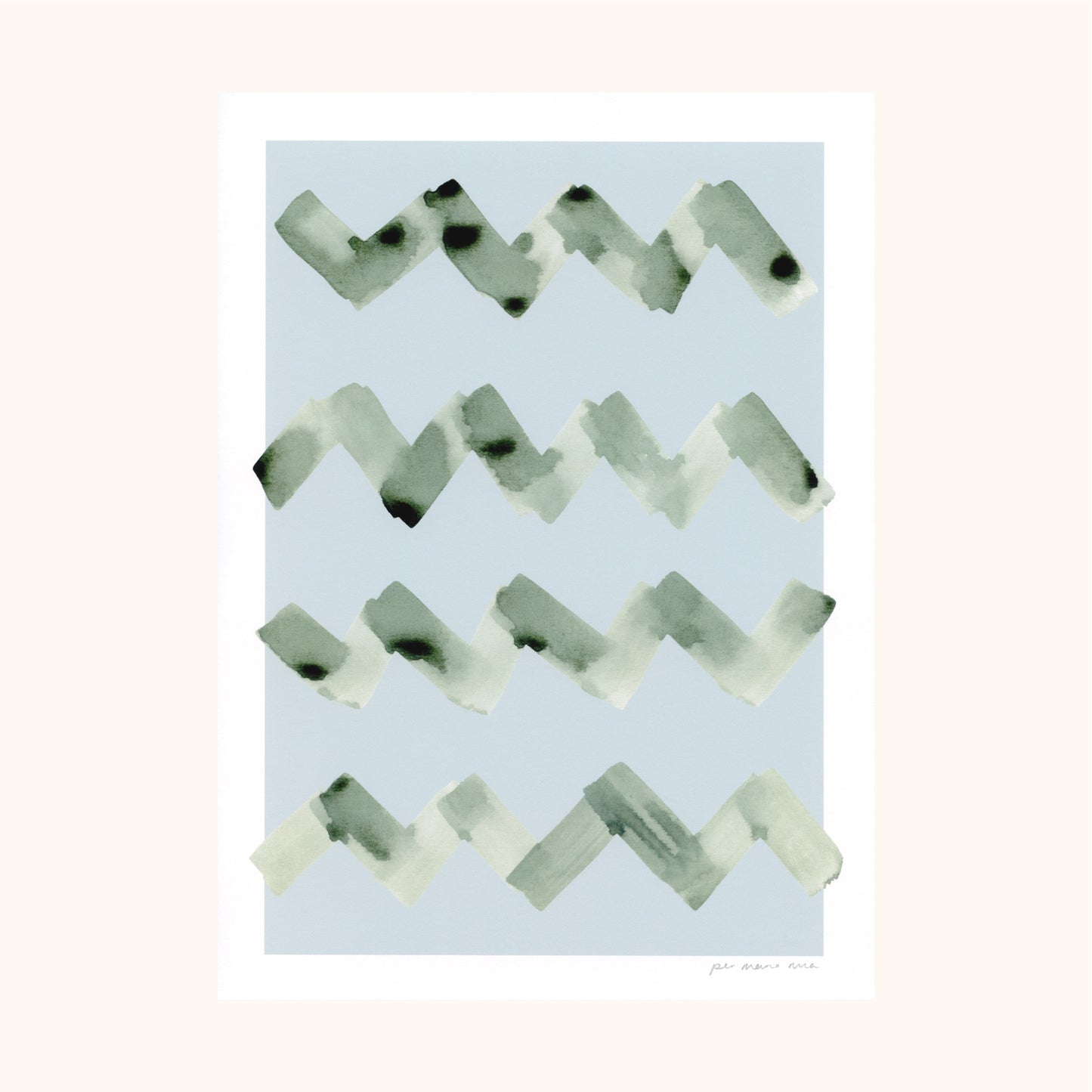 Wave Abstract Print - Blue