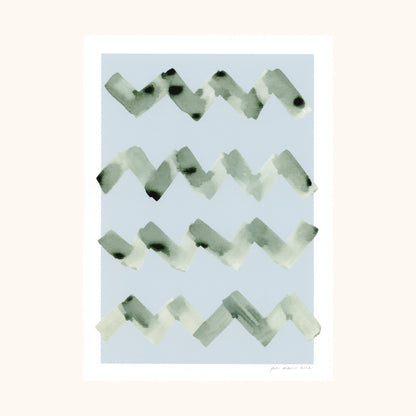 Wave Abstract Print - Blue