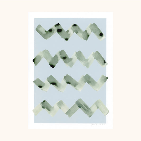 Wave Abstract Print - Blue