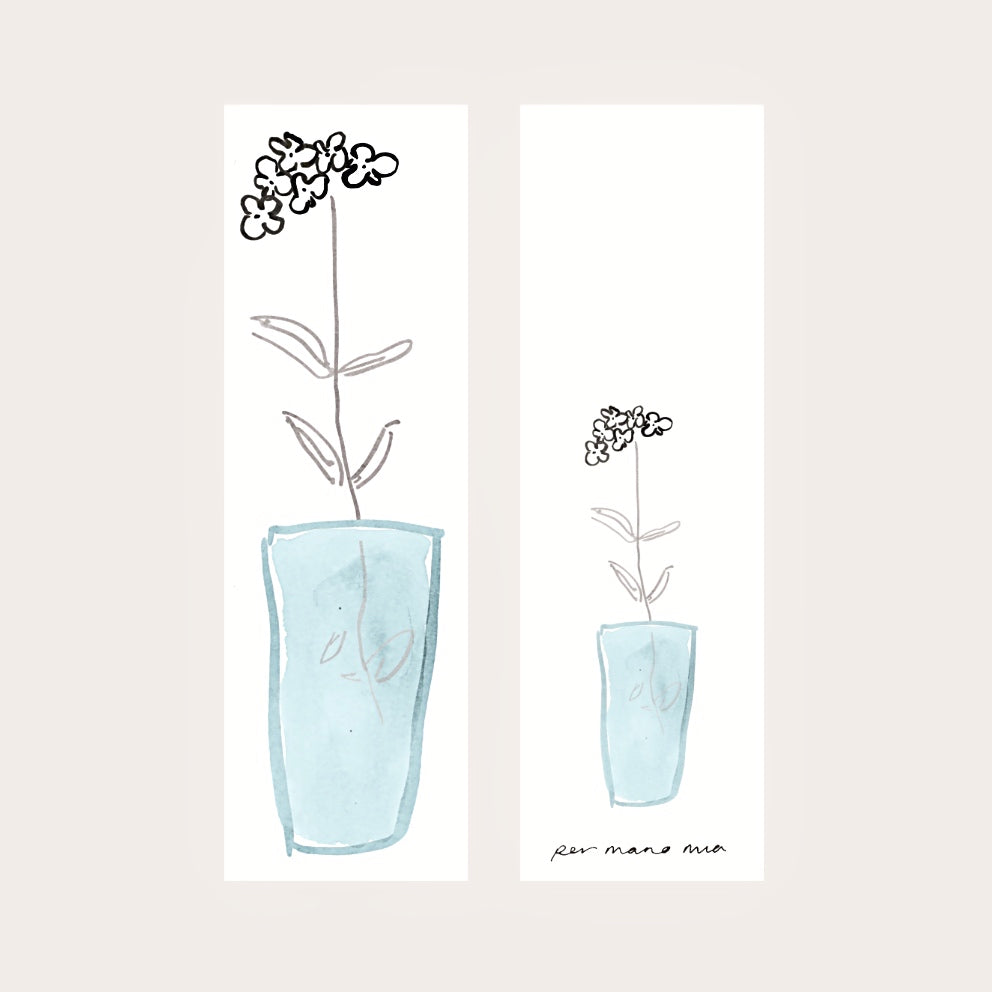 Verbena In Blue Glass - Bookmark