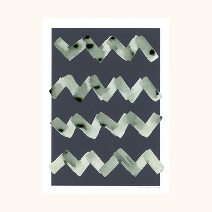 Wave Abstract Print - Charcoal