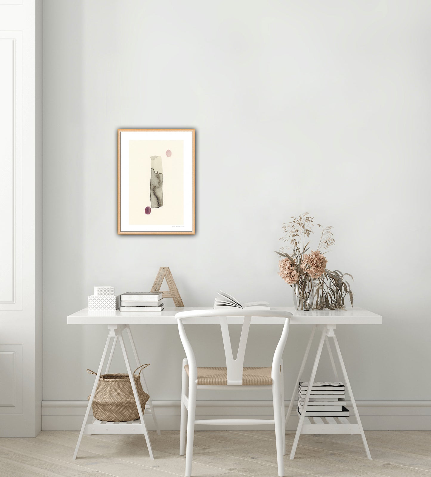 Dot Dash Abstract Print - Cream