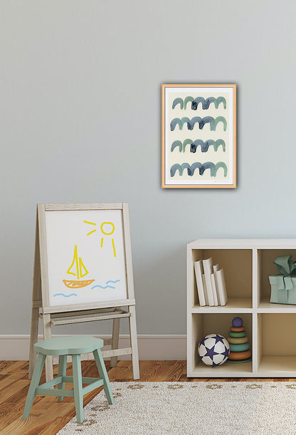 Mini Arches Abstract Print - Cream