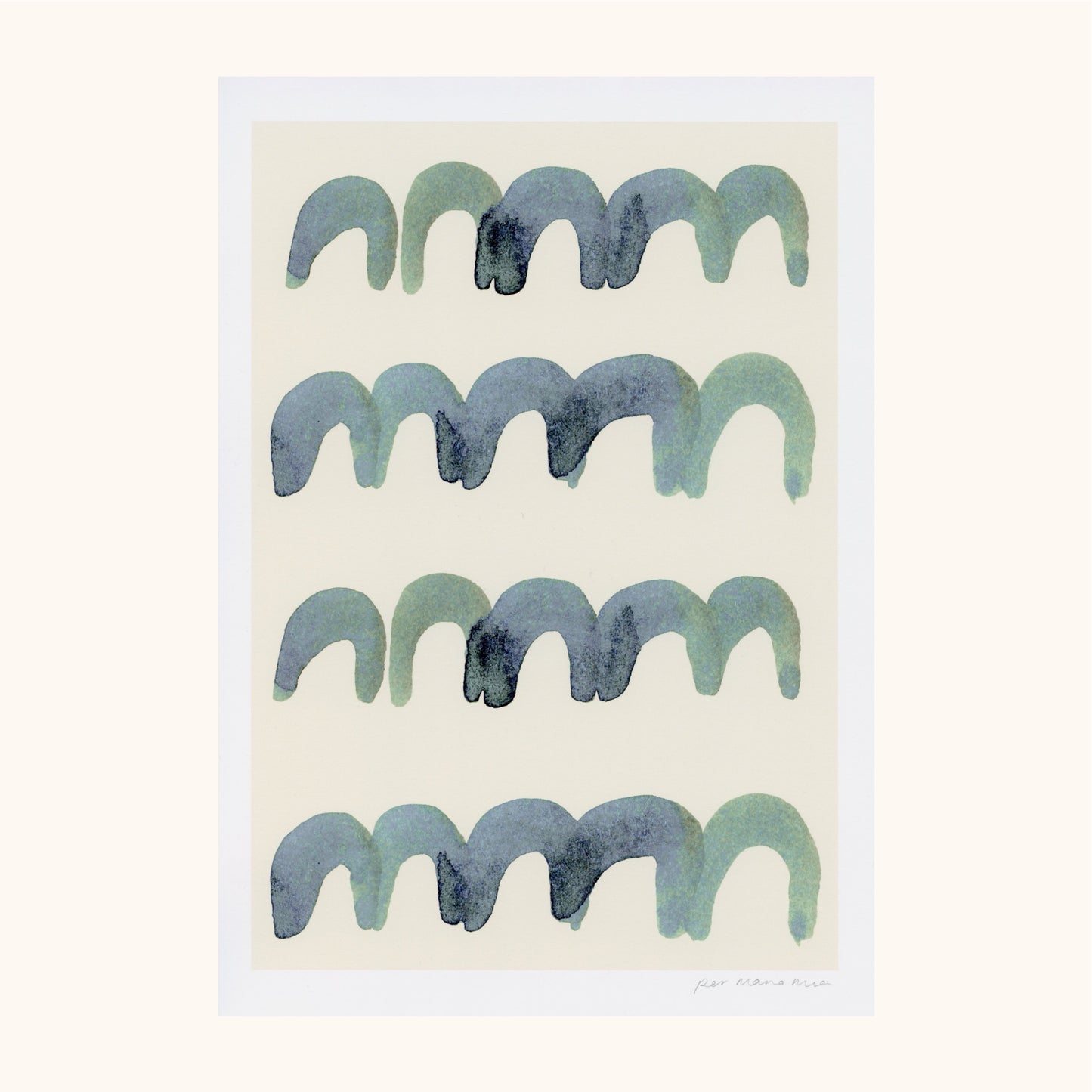 Mini Arches Abstract Print - Cream
