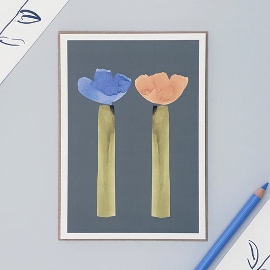 Double Poppy Card