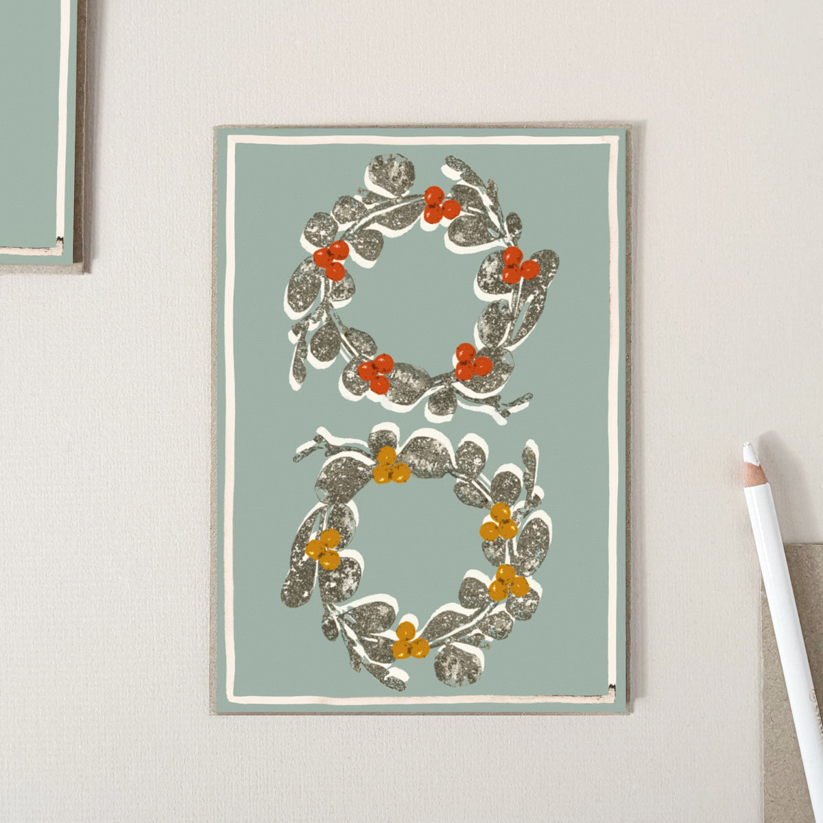 Double Wreath Christmas Card
