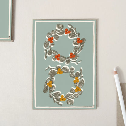 Double Wreath Christmas Card