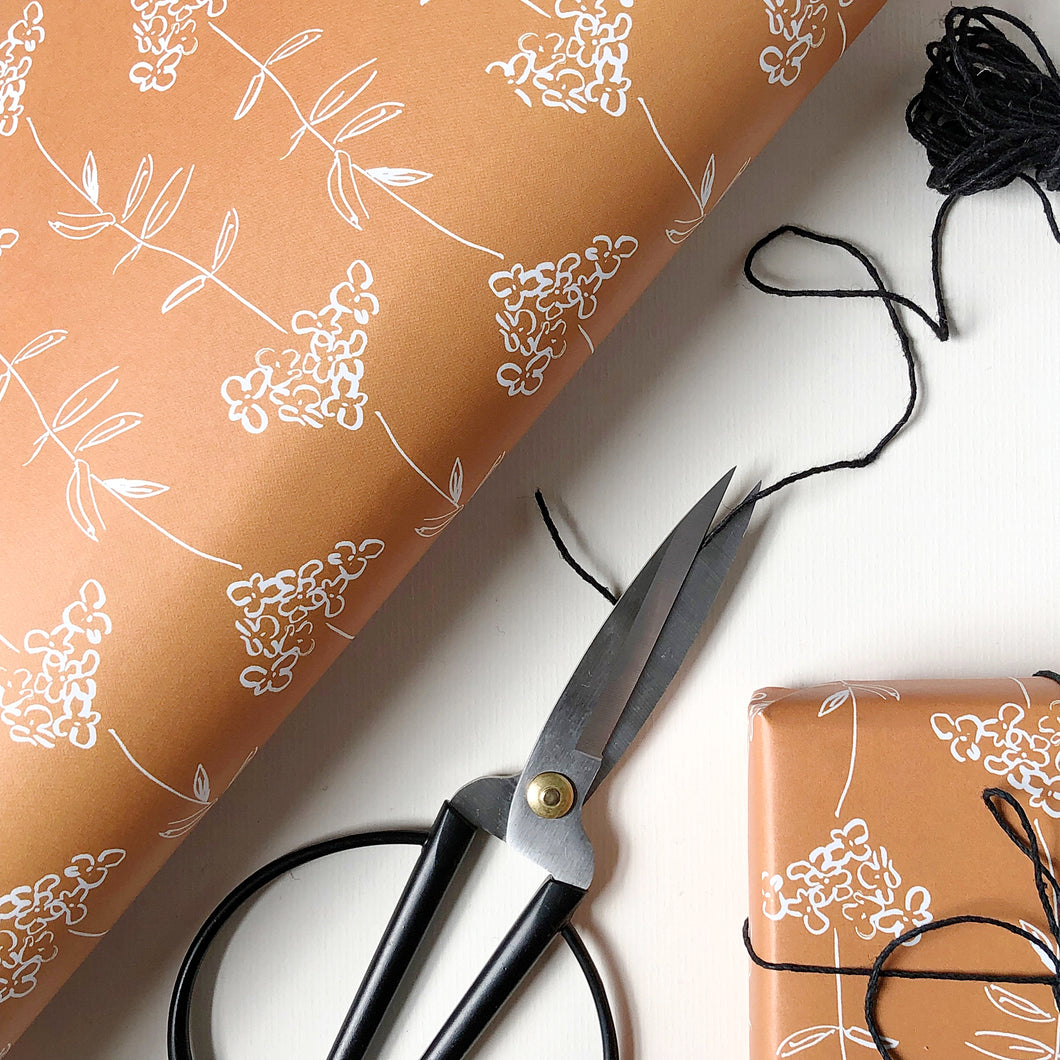 Gift Wrap - Verbena on Rust