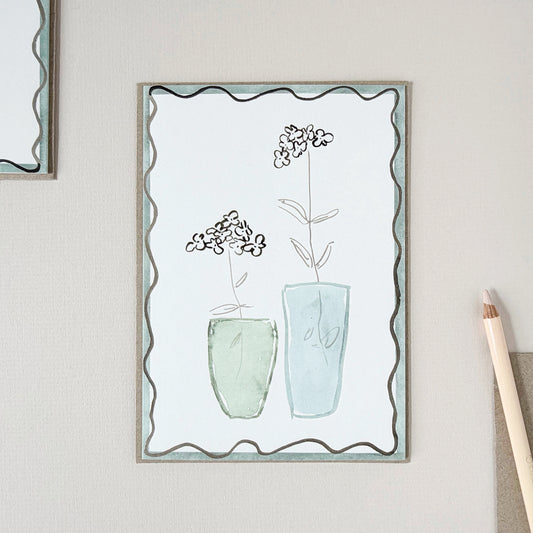 Verbena In Glass Vase Card