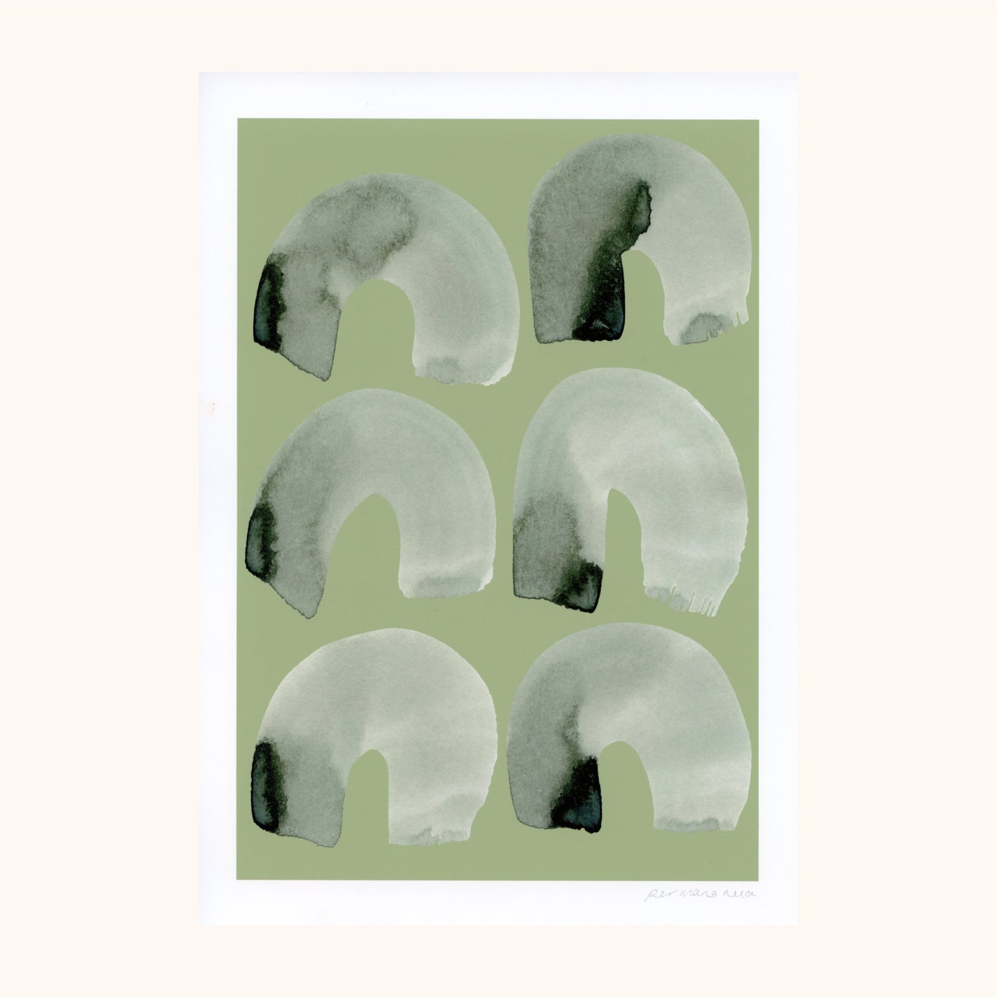 Arches Abstract Print - Green