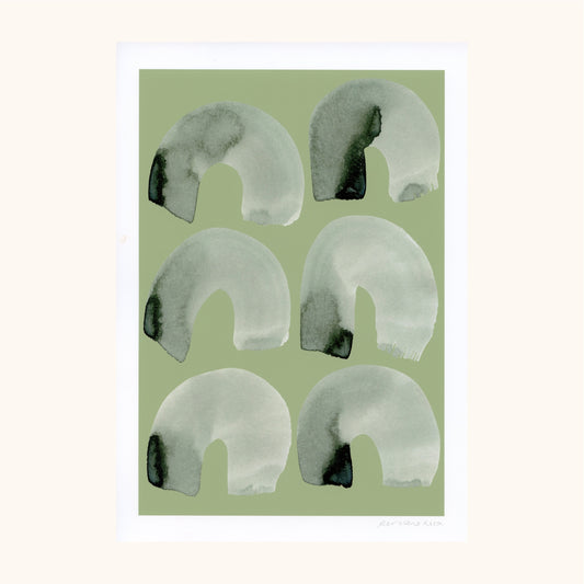 Arches Abstract Print - Green