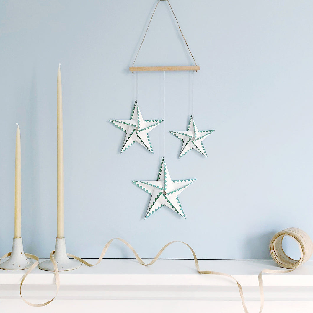 Wall Hanging - Geometric Pattern In Sea Foam Green