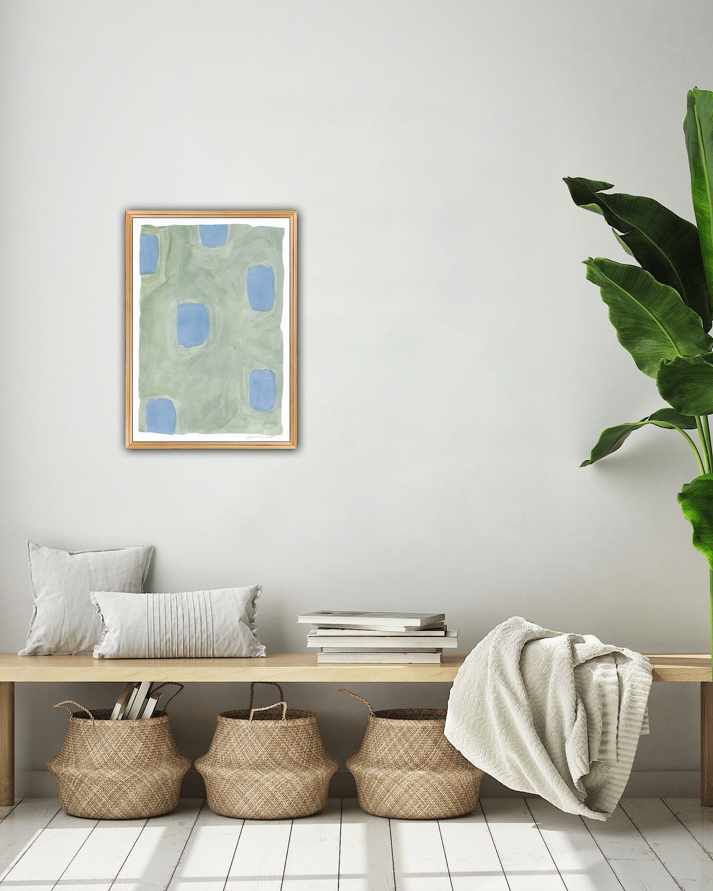Spots Abstract Print - Green & Blue