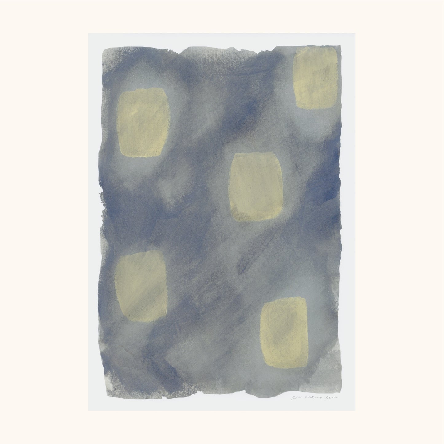 Spots Abstract Print - Grey & Yellow