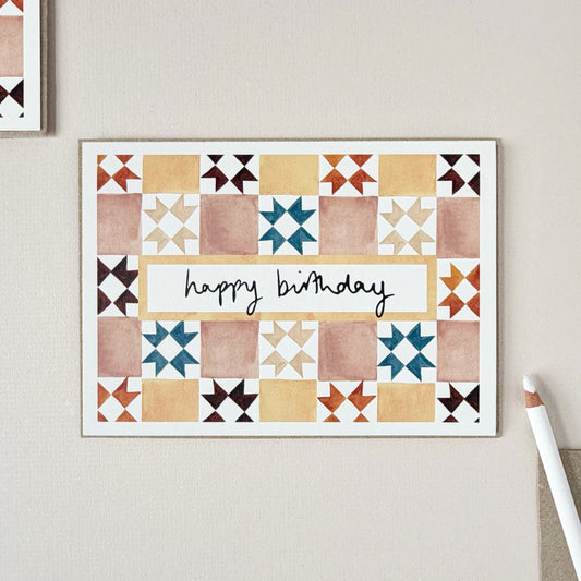 Happy Birthday Vintage Tiles Card