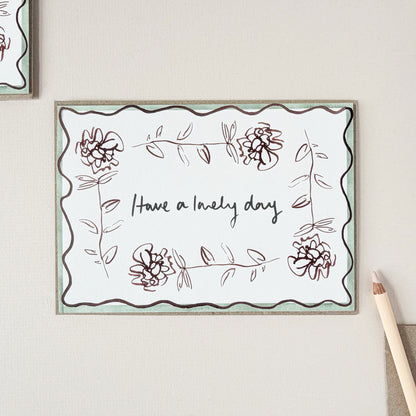 Ranunculus Squiggle Line Stem - Have a Lovely Day Card