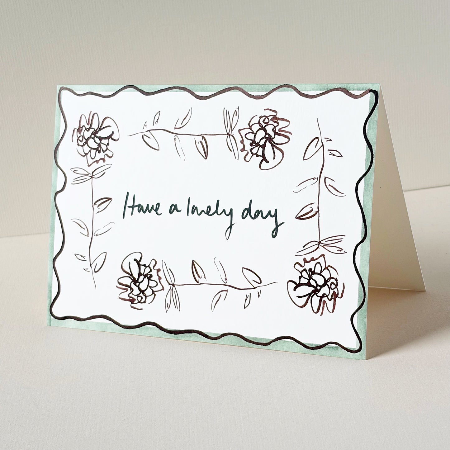 Ranunculus Squiggle Line Stem - Have a Lovely Day Card