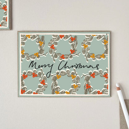Merry Christmas Wreath Christmas Card