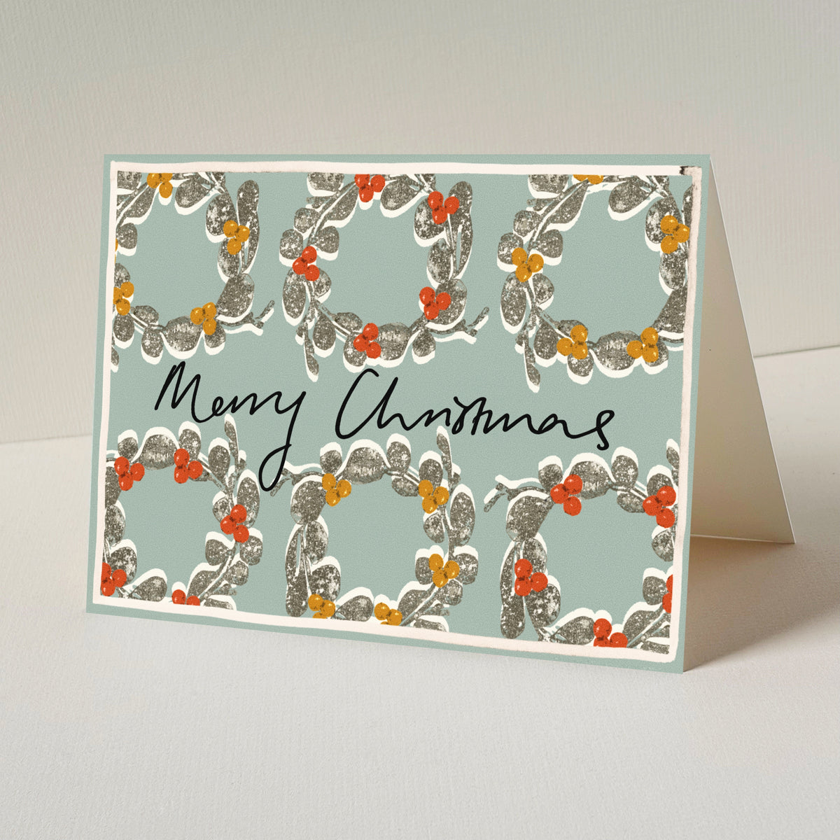 Merry Christmas Wreath Christmas Card