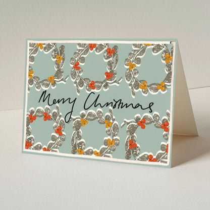 Merry Christmas Wreath Christmas Card