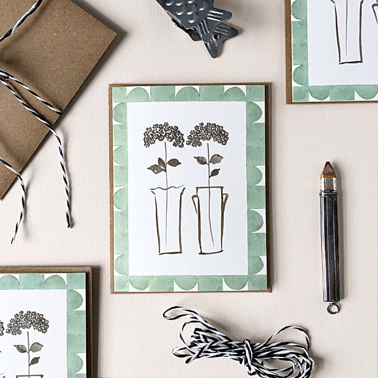 Double Flower Vase Mini Card