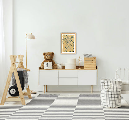 Mini Spots Abstract Print - Mustard & Black