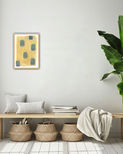 Spots Abstract Print - Yellow & Black