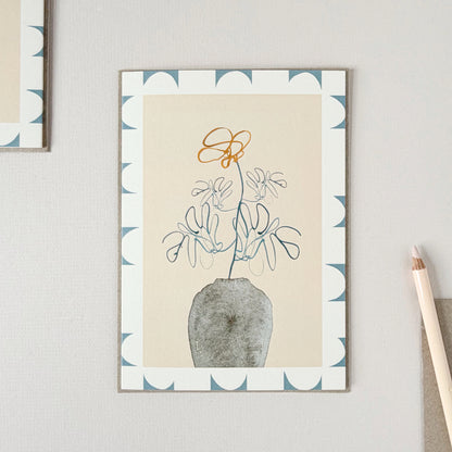 Orange Rose Squiggle Stem Card