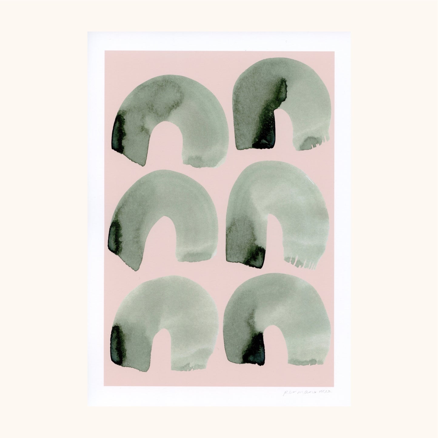 Arches Abstract Print - Pink