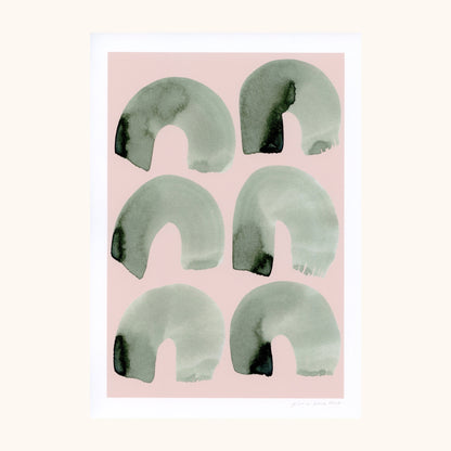 Arches Abstract Print - Pink