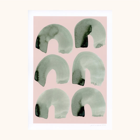 Arches Abstract Print - Pink