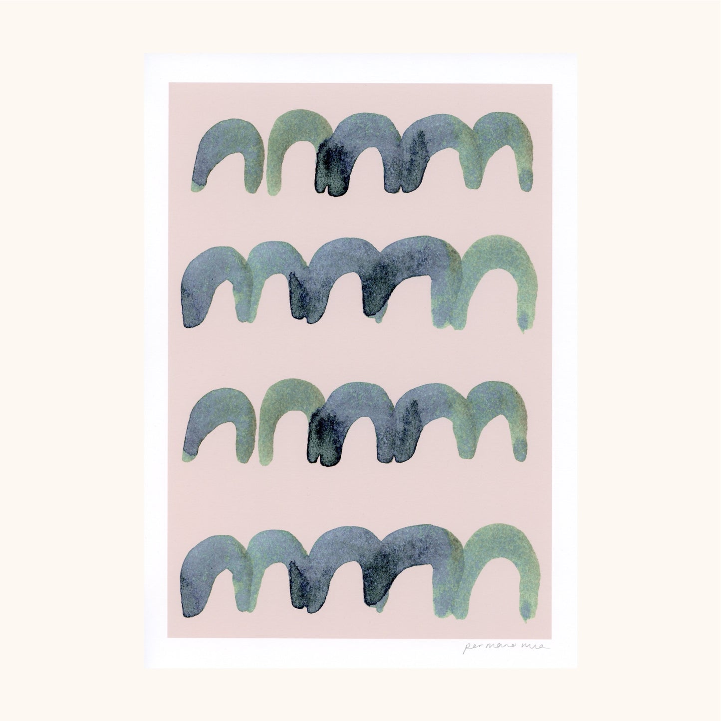 Mini Arches Abstract Print - Pink