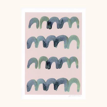 Mini Arches Abstract Print - Pink