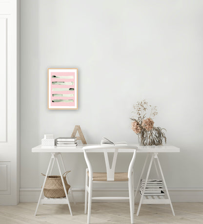 Stripe Abstract Print - Pink